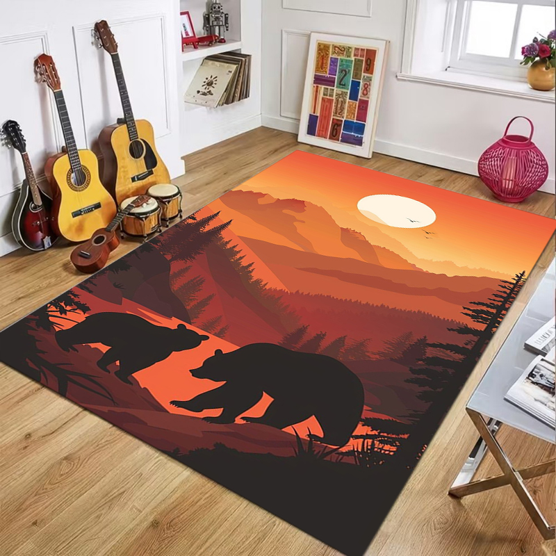 Hall Commercial Printing - Minimalist Area Rug Mountain Landscape Print