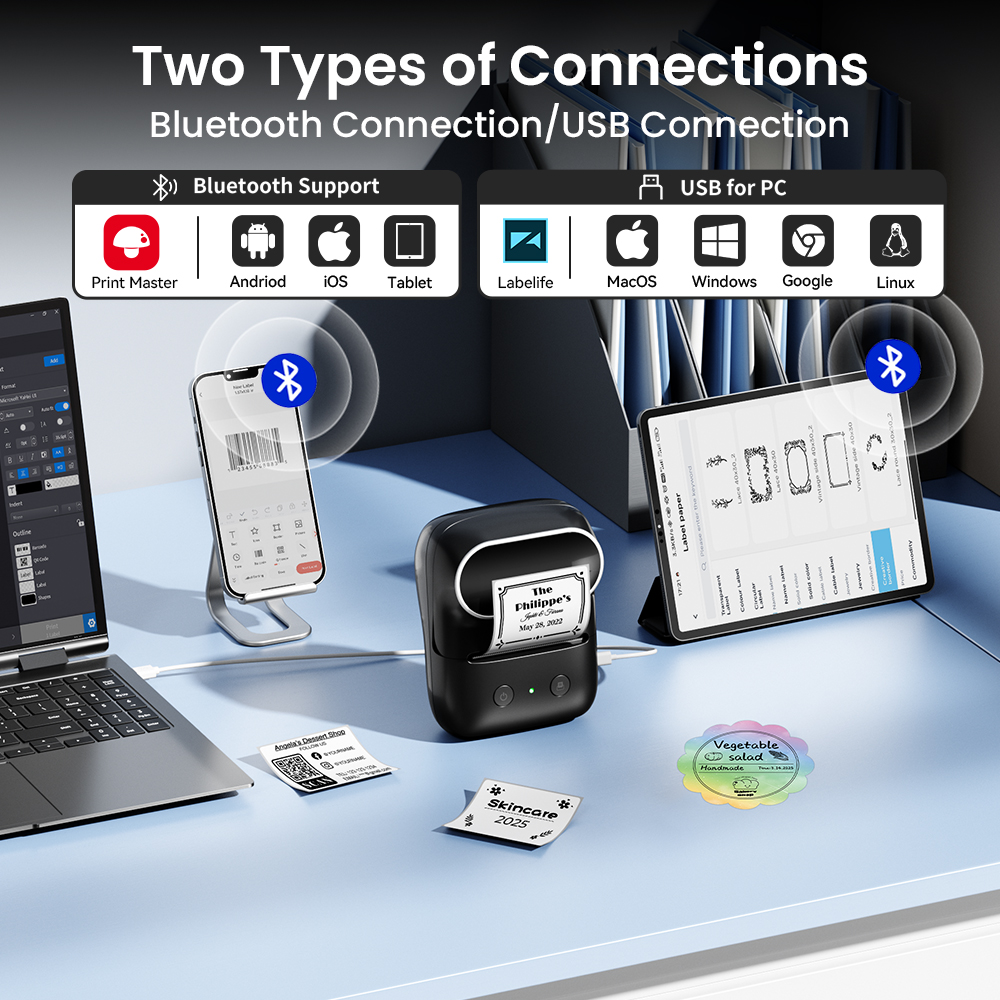 Commercial Printing Inc - Phomemo M108 Portable Label Printer Wireless