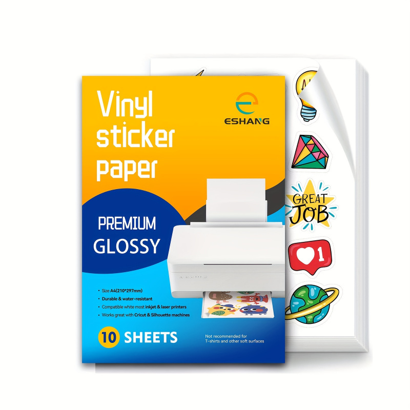 Commercial Vinyl Printing - 10 sheets A4 size glossy printable
