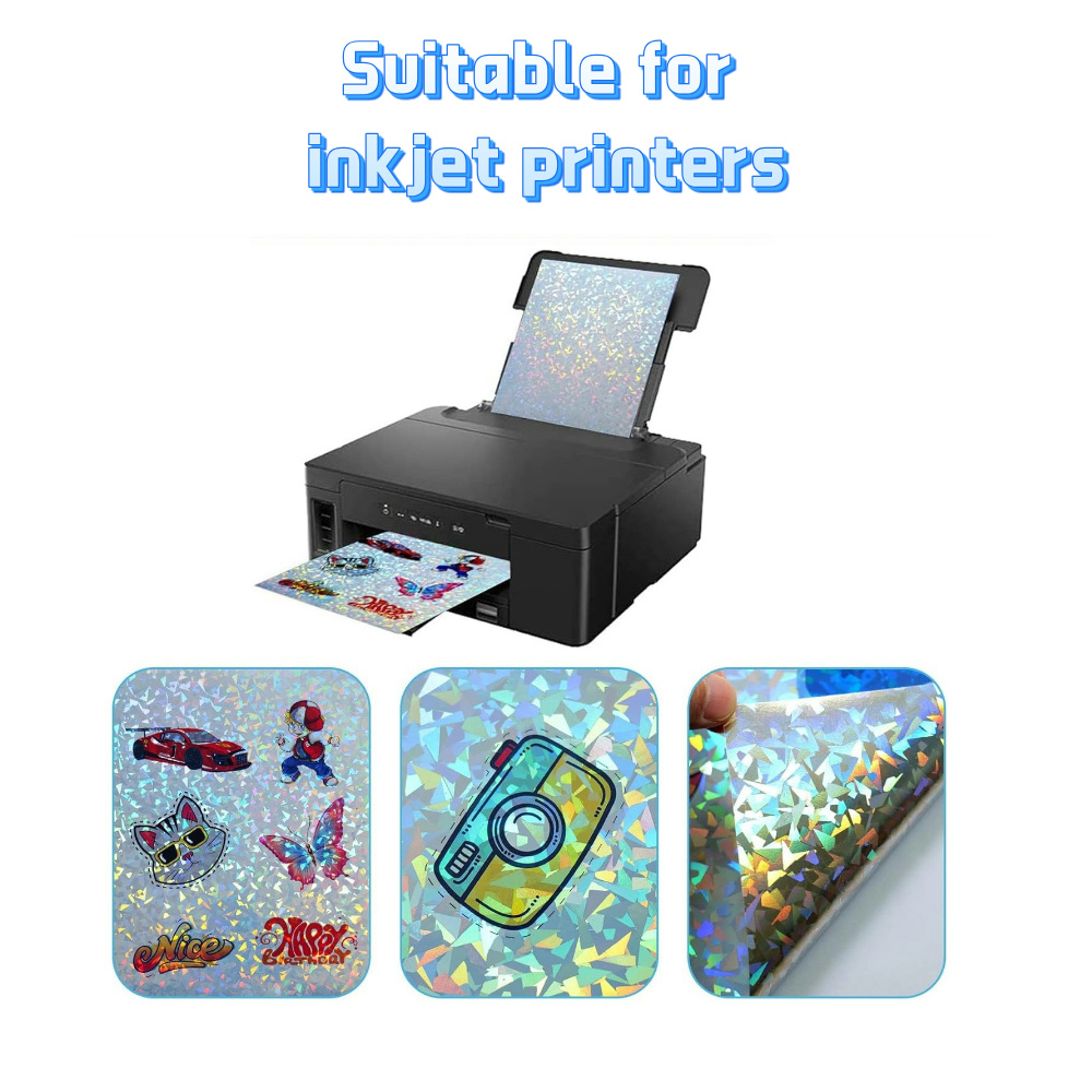 10 sheets Holographic sticker  - Commercial Vinyl Printing reseña y precio