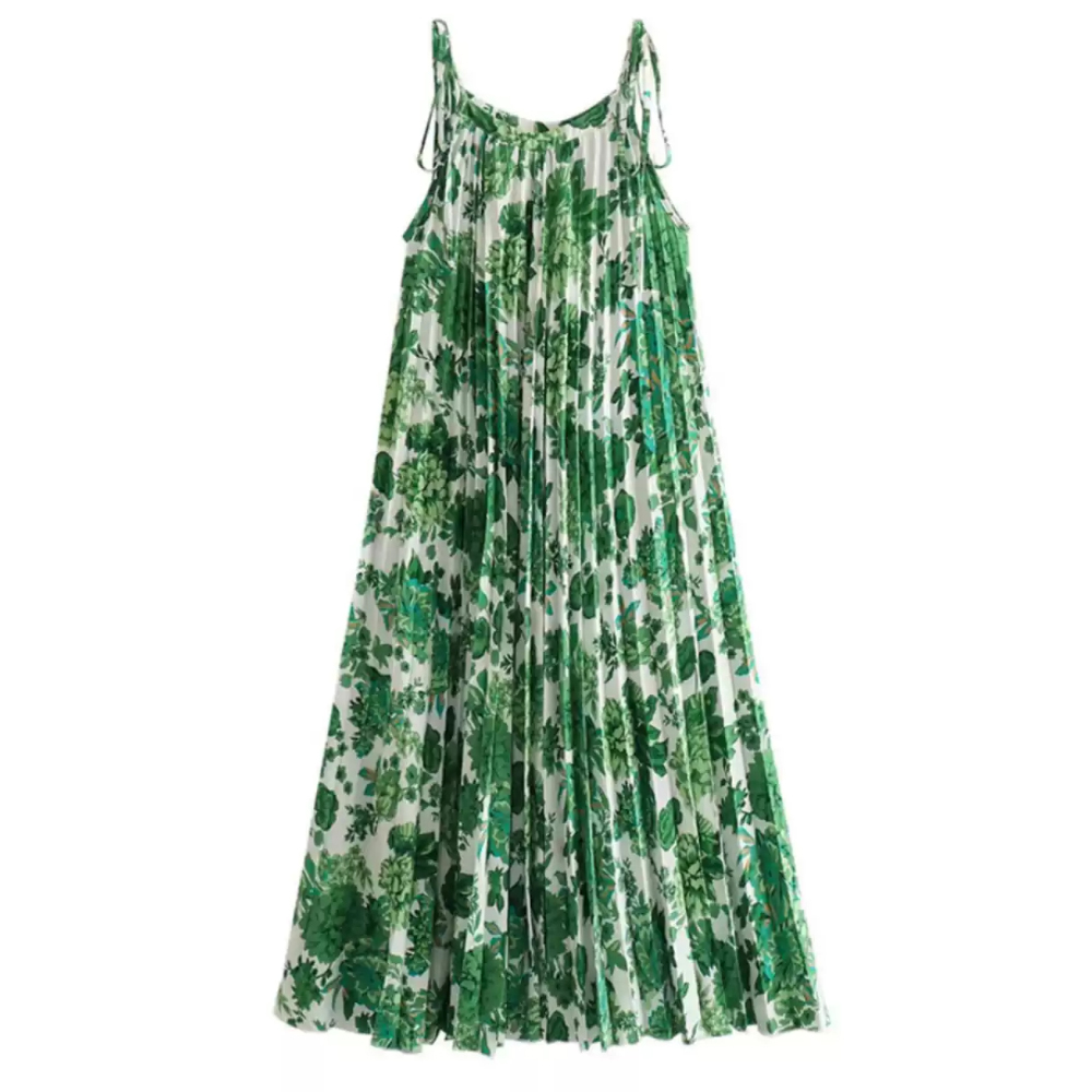 Summer Green Floral Print Slip - Printing Qc reseña y precio