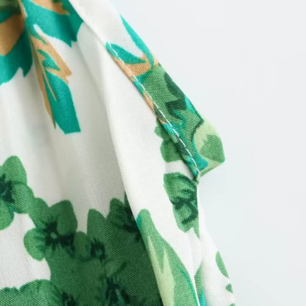 Summer Green Floral Print Slip - Printing Qc reseña y precio