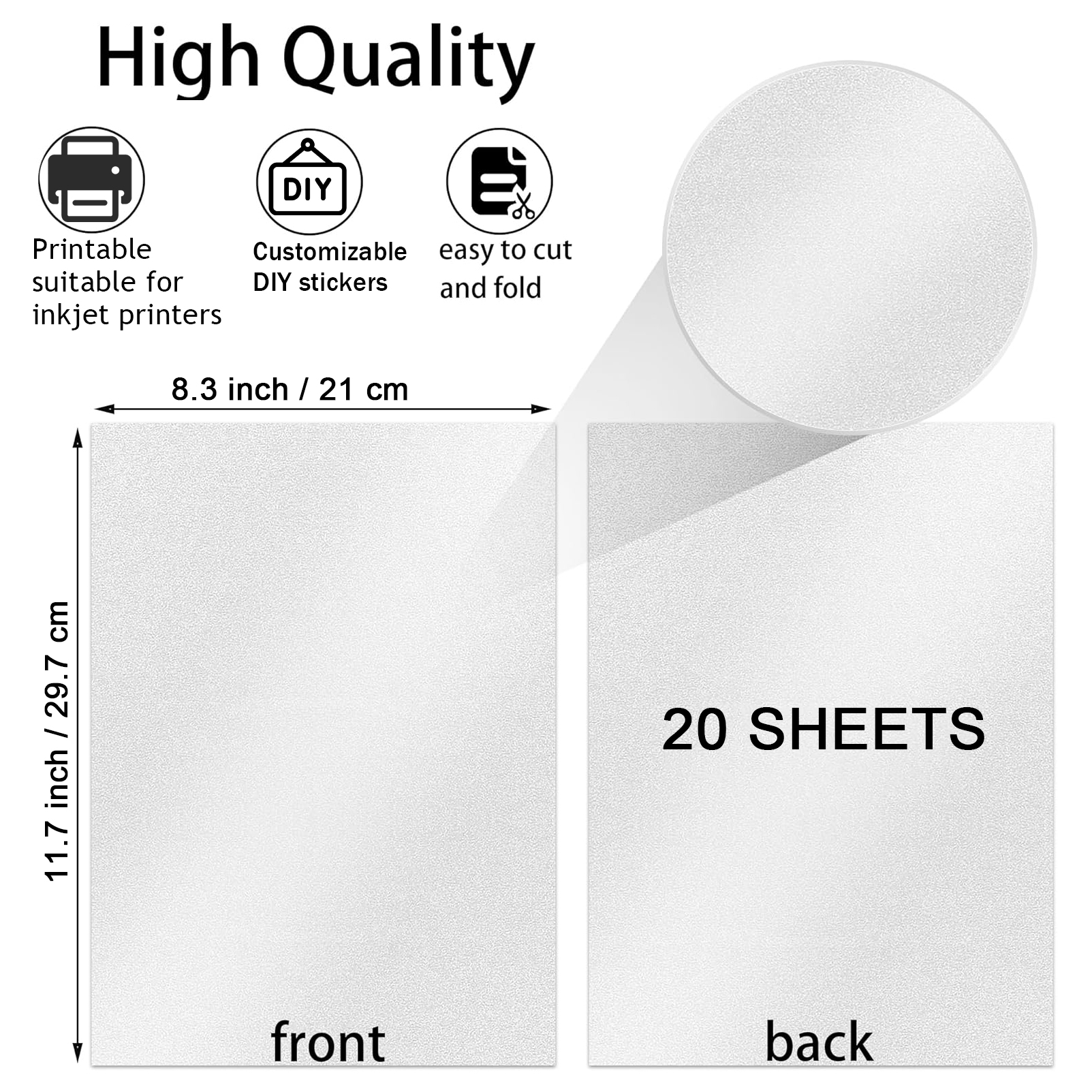 20 Sheets A4 Size Frosted Glit - Commercial Vinyl Printing reseña y precio