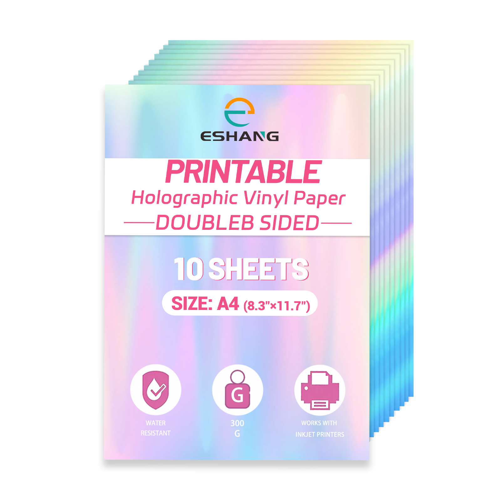 A4 Size 10 Sheets Rainbow Holo - Commercial Vinyl Printing reseña y precio