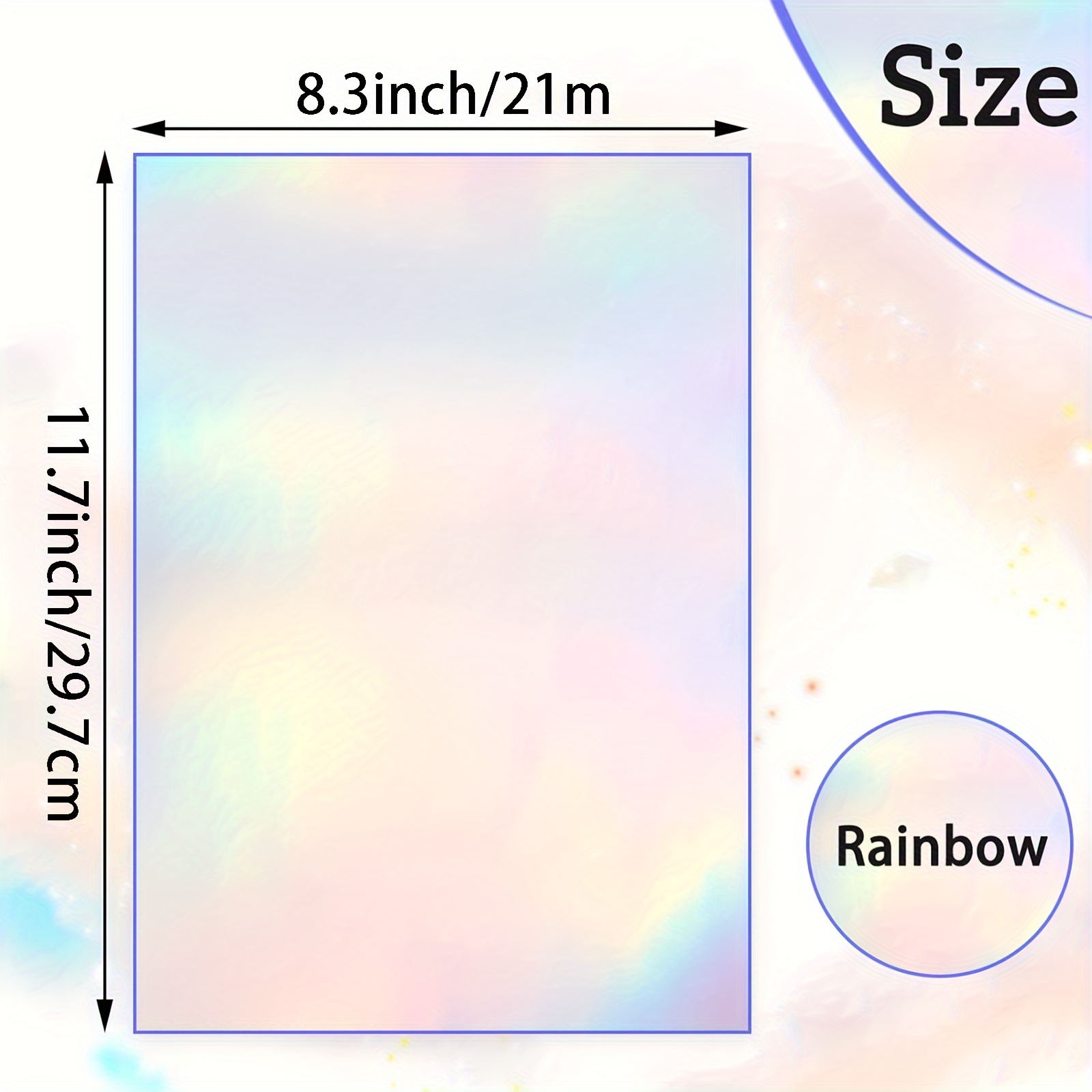 A4 Size 10 Sheets Rainbow Holo - Commercial Vinyl Printing reseña y precio